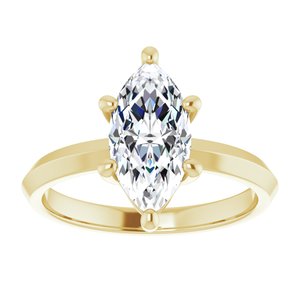 10K Yellow Gold 12x6 mm Marquise Ring Mounting – image 5