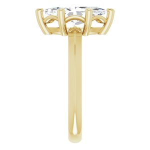 10K Yellow Gold 12x6 mm Marquise Ring Mounting – image 7