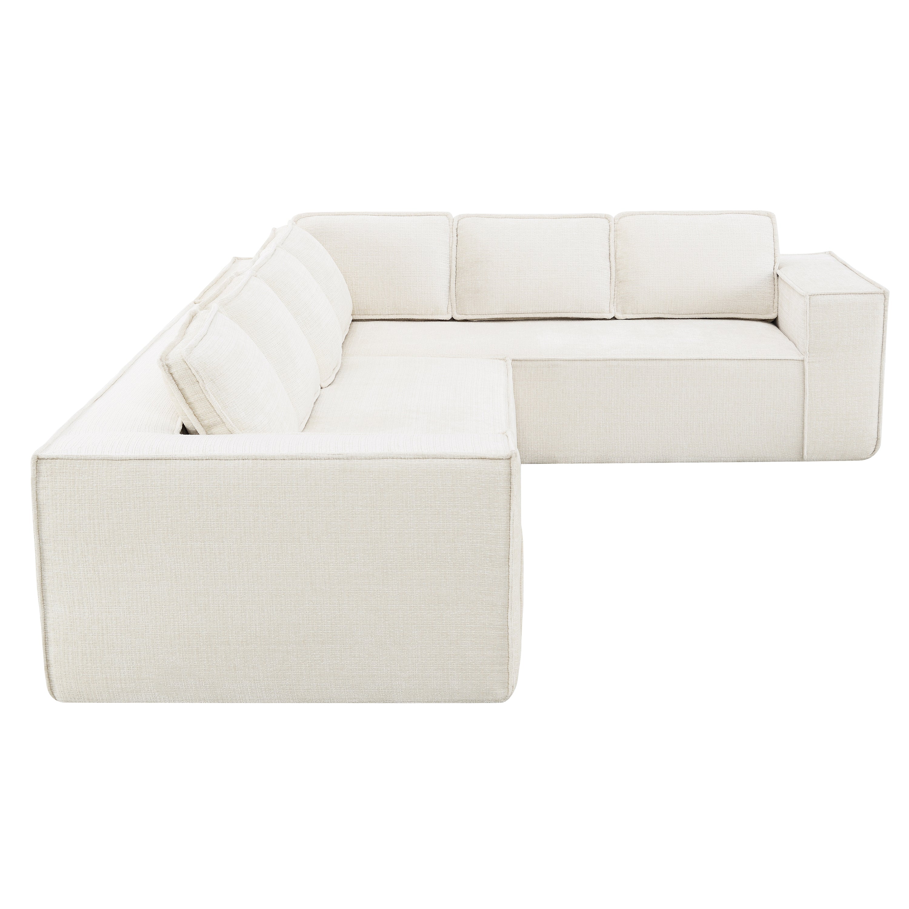[VIDEO+New]129.5' Minimalist Style Modular Sectional Sofa,6 Seat Wrinkle-resistant Chenille Couch Set,2 PC Free Combination,Modern L-Shaped Cloud Sofa Set for Living Room,No Assembly Require,3 Colors