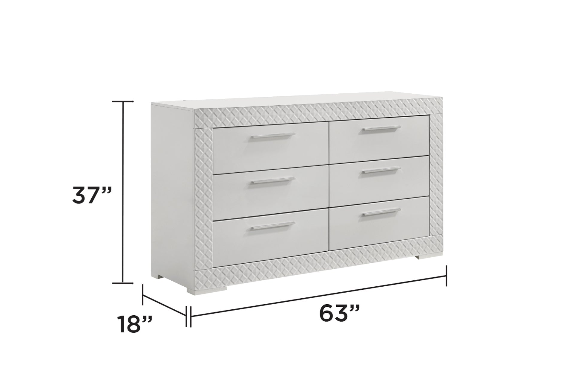 Blanca Modern Style 5 Pc Queen Bedroom Set with LED Headboard Made with Wood in White