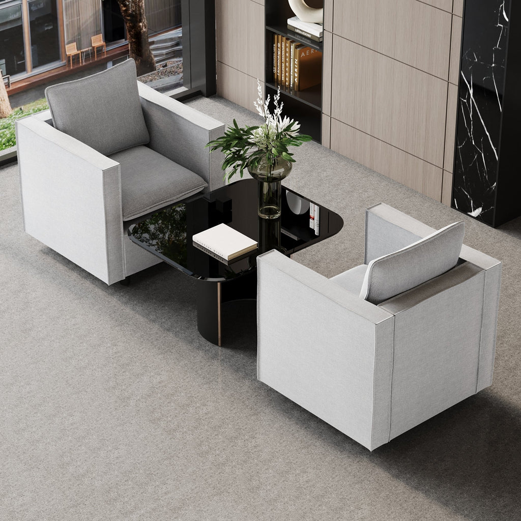 Decorative chair, comfortable gray single sofa chair, soft breathable seat cushion, soft cushion armchair, modern comfortable sofa chair in bedroom/corner/reading room