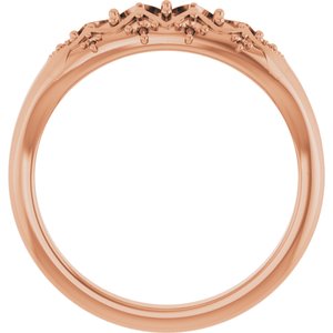 10K Rose 3 mm Round Three-Stone Ring Mounting – image 4