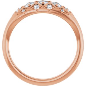 10K Rose 3 mm Round Three-Stone Ring Mounting – image 3