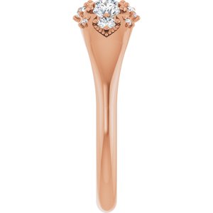 10K Rose 3 mm Round Three-Stone Ring Mounting – image 7