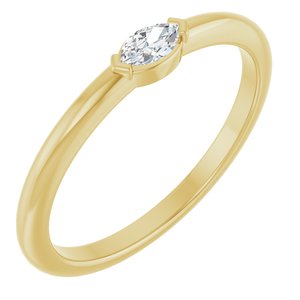 18K Yellow 4.5x2.5 mm Marquise Solitaire Ring Mounting