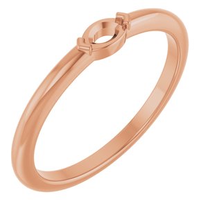 18K Rose 4.5x2.5 mm Marquise Solitaire Ring Mounting – image 2