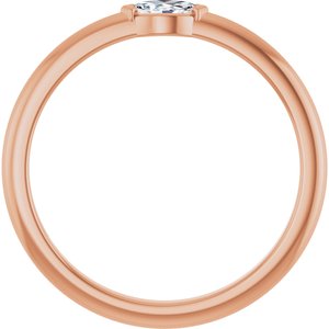 18K Rose 4.5x2.5 mm Marquise Solitaire Ring Mounting – image 3