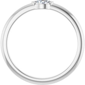 18K X1 White 4.5x2.5 mm Marquise Solitaire Ring Mounting – image 3