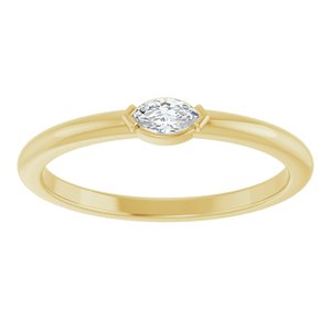 18K Yellow 4.5x2.5 mm Marquise Solitaire Ring Mounting – image 5