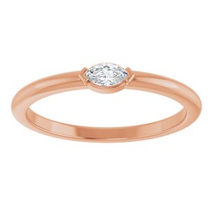 18K Rose 4.5x2.5 mm Marquise Solitaire Ring Mounting – image 5