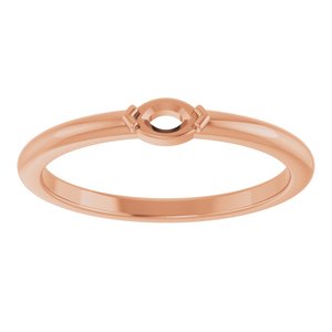 18K Rose 4.5x2.5 mm Marquise Solitaire Ring Mounting – image 6