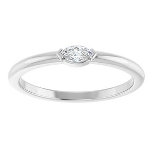 14K X1 White 4.5x2.5 mm Marquise Solitaire Ring Mounting – image 5