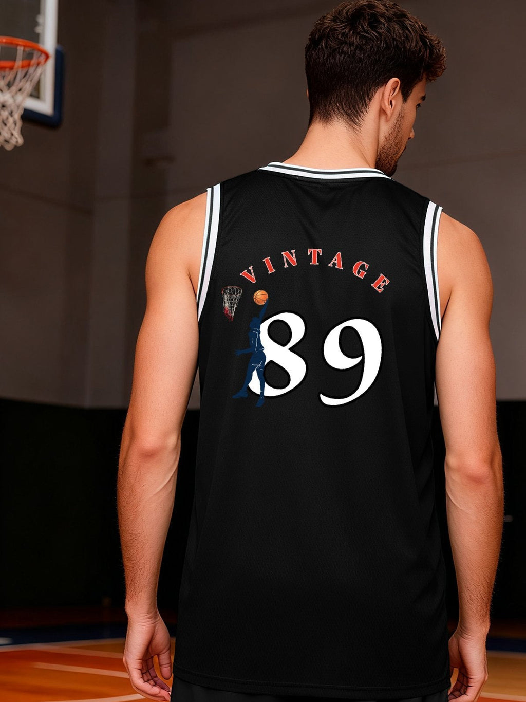 Vintage 89 Adult Black Basketball Jersey | Ships From USA