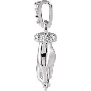 Platinum .05 CTW Natural Diamond Hand of Buddha Pendant
