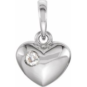 Platinum .03 CT Natural Diamond Heart Pendant