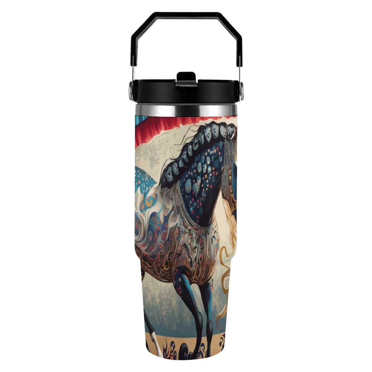 Bejeweled Horse 30 oz Stainless Steel Water Bottle Tumbler