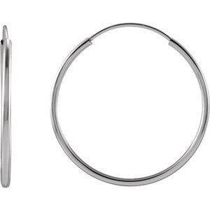 Sterling Silver Flexible Endless Tube 20 mm Hoop Earring