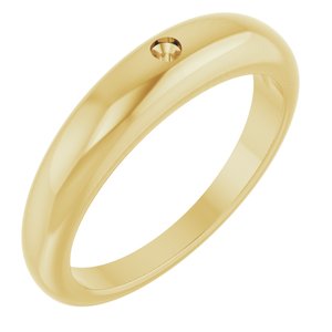 18K Yellow 2 mm Round Petite Dome Ring Mounting – image 2
