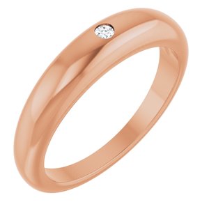 10K Rose 2 mm Round Petite Dome Ring Mounting