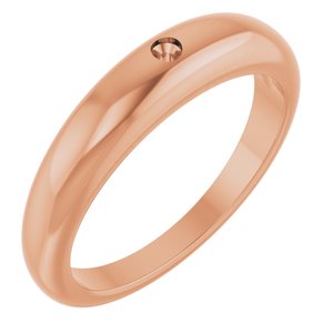 10K Rose 2 mm Round Petite Dome Ring Mounting – image 2