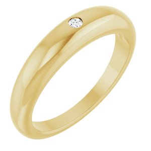 18K Yellow 2 mm Round Petite Dome Ring Mounting