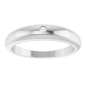 10K White 2 mm Round Petite Dome Ring Mounting – image 5