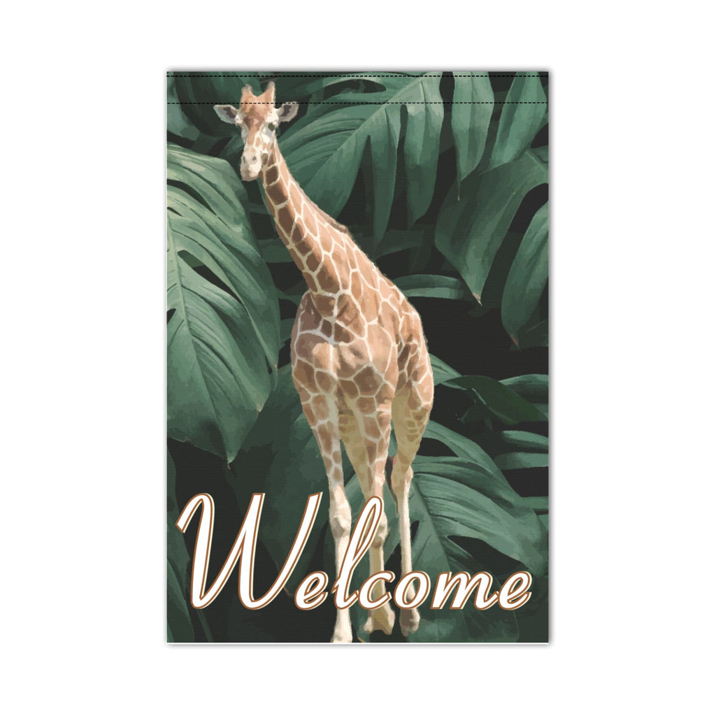Tall Giraffe Welcome Garden Flag 12x 18 inch (Made in USA)