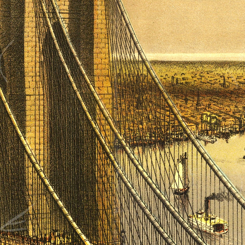 Vintage Map of New York City, New York 1885