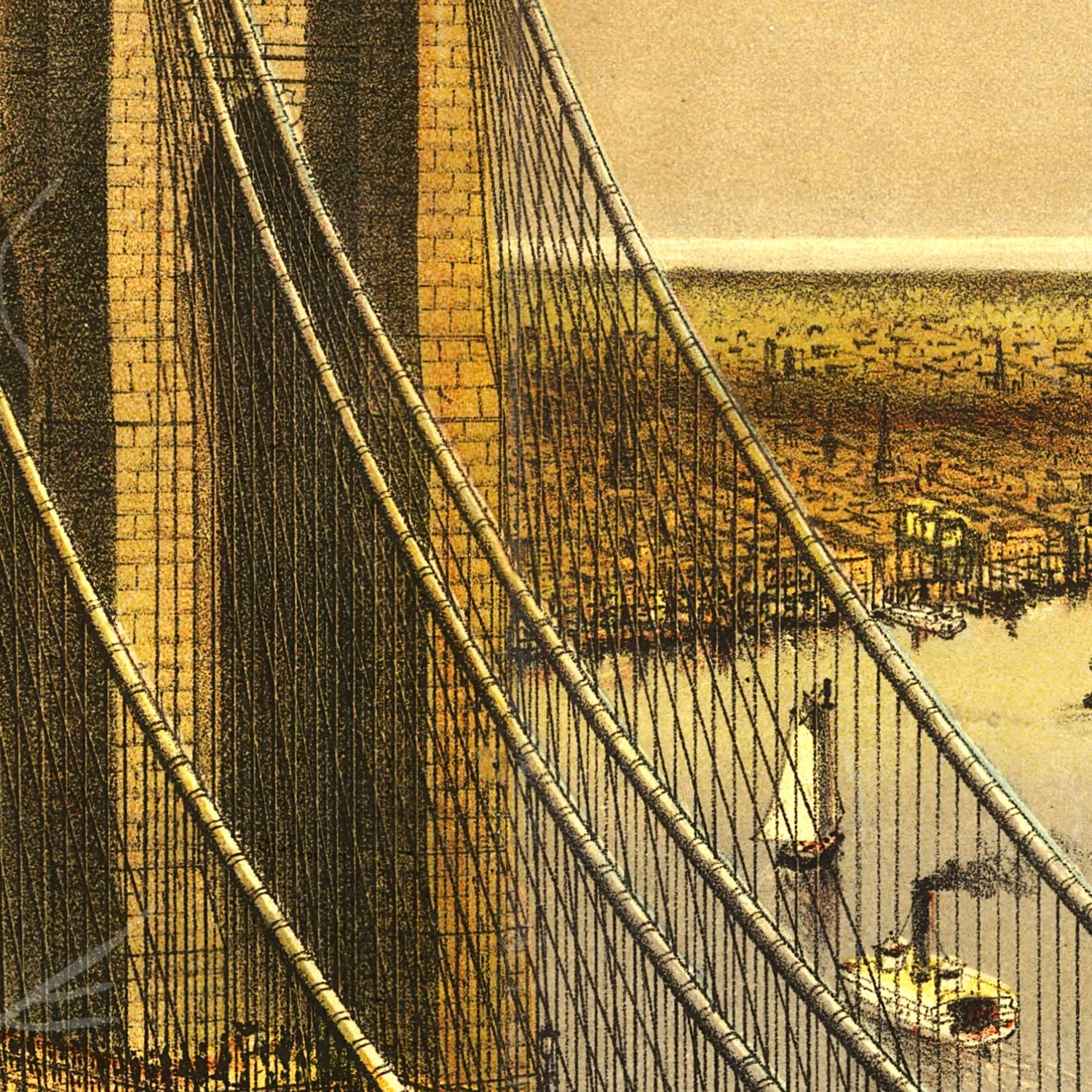 Vintage Map of New York City, New York 1885