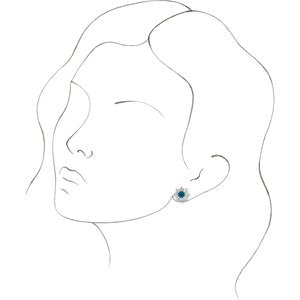 14K White Gold Natural London Blue Topaz & 3/4 CTW Natural Diamond Earrings