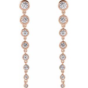 14K Rose Gold 1 3/4 CTW Lab-Grown Diamond Earrings – image 2