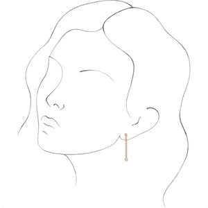 14K Rose Gold  1/5 CTW Natural Diamond Chain Dangle Earrings – image 3