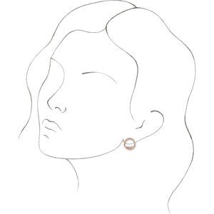 14K Rose Gold 1/6 CTW Natural Diamond Circle Earrings