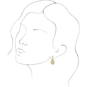 14K Yellow Gold Cultured White Freshwater Pearl Vintage-Inspired Earrings