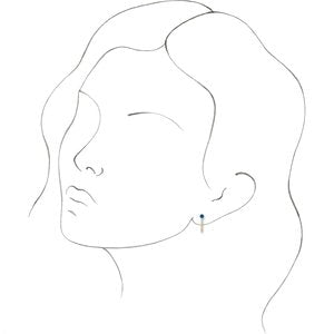 14K Yellow Gold Natural Blue Sapphire & 1/8 CTW Natural Diamond J-Hoop Earrings – image 3