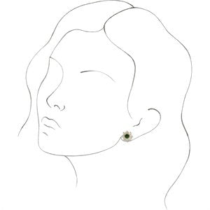 14K Yellow Gold Natural Green Tourmaline & 3/4 CTW Natural Diamond Earrings