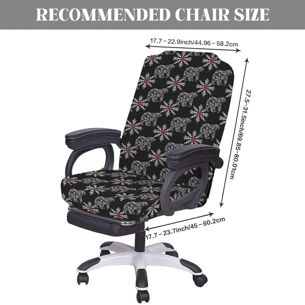 Chinoiserie Christmas Polar Bear Office Chair Cover (Made in USA)