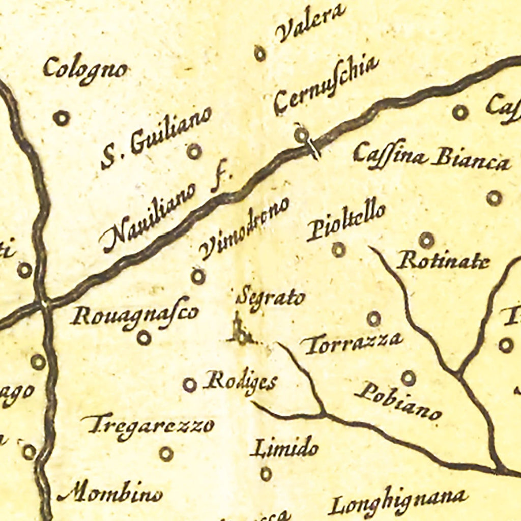 Vintage Map of the Milan Region in Italy 1665