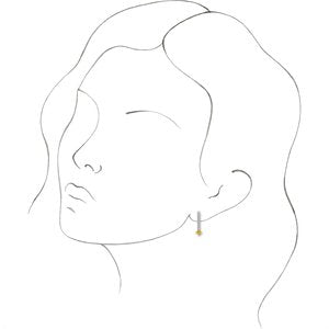 14K White Gold Natural Yellow Sapphire Bar Drop Earrings – image 3