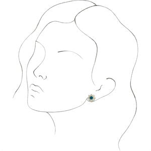 14K Yellow Gold Natural London Blue Topaz & 3/4 CTW Natural Diamond Earrings
