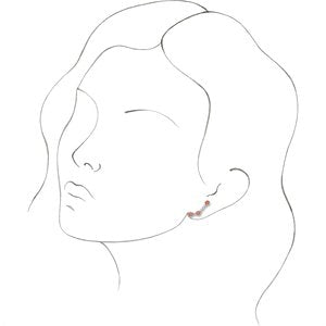 Platinum Natural Pink Coral & .01 CTW Natural Diamond Ear Climbers – image 3