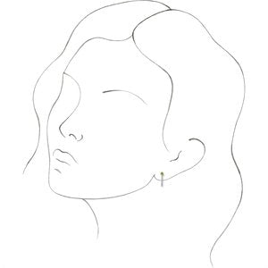 14K White Gold Natural Peridot & 1/8 CTW Natural Diamond J-Hoop Earrings – image 3