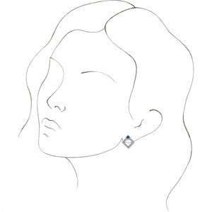 Platinum Natural Blue Sapphire & 1/3 CTW Natural Diamond Earrings – image 3