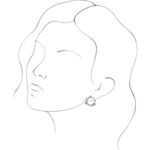 Sterling Silver Natural Pink Multi-Gemstone & .03 CTW Natural Diamond Circle Earrings – image 3
