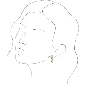 14K Yellow Gold Natural Blue Multi-Gemstone & 1/10 CTW Natural Diamond Bezel-Set Bar Earrings – image 2