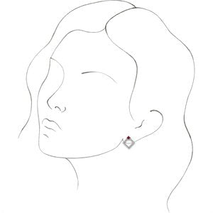 Sterling Silver Natural Ruby & 1/3 CTW Natural Diamond Earrings – image 2