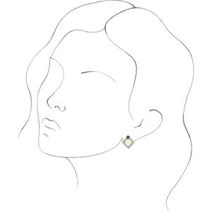 14K Yellow Gold Natural Tanzanite & 1/3 CTW Natural Diamond Earrings