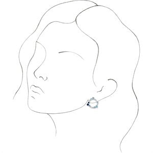 Sterling Silver Natural Blue Multi-Gemstone & .03 CTW Natural Diamond Circle Earrings