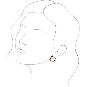 14K Rose Gold Natural Black Onyx & .03 CTW Natural Diamond Circle Earrings – image 3