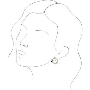 14K Yellow Gold Natural Blue Multi-Gemstone & .03 CTW Natural Diamond Circle Earrings – image 3